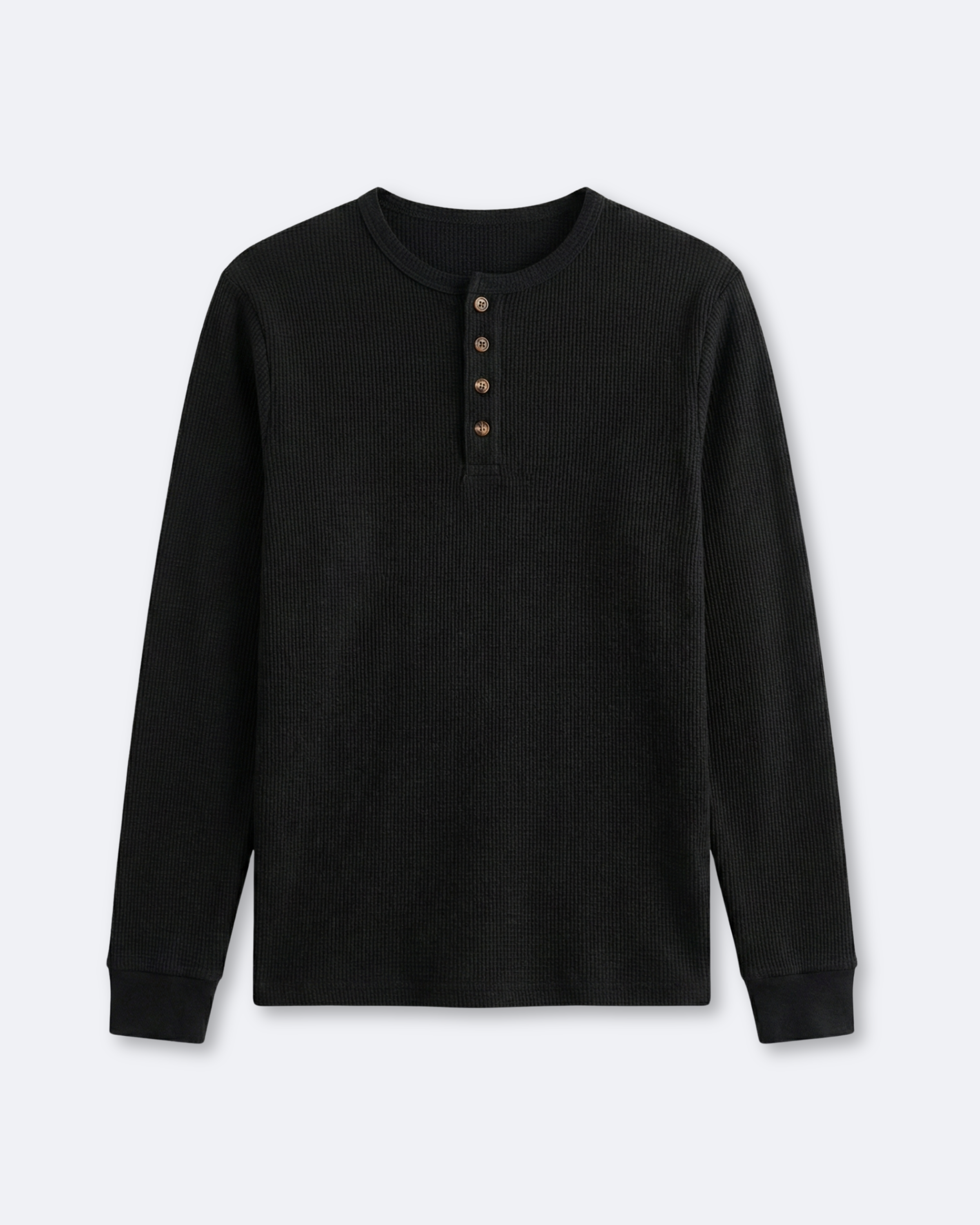 Antonio Waffle Henley Langarmshirt