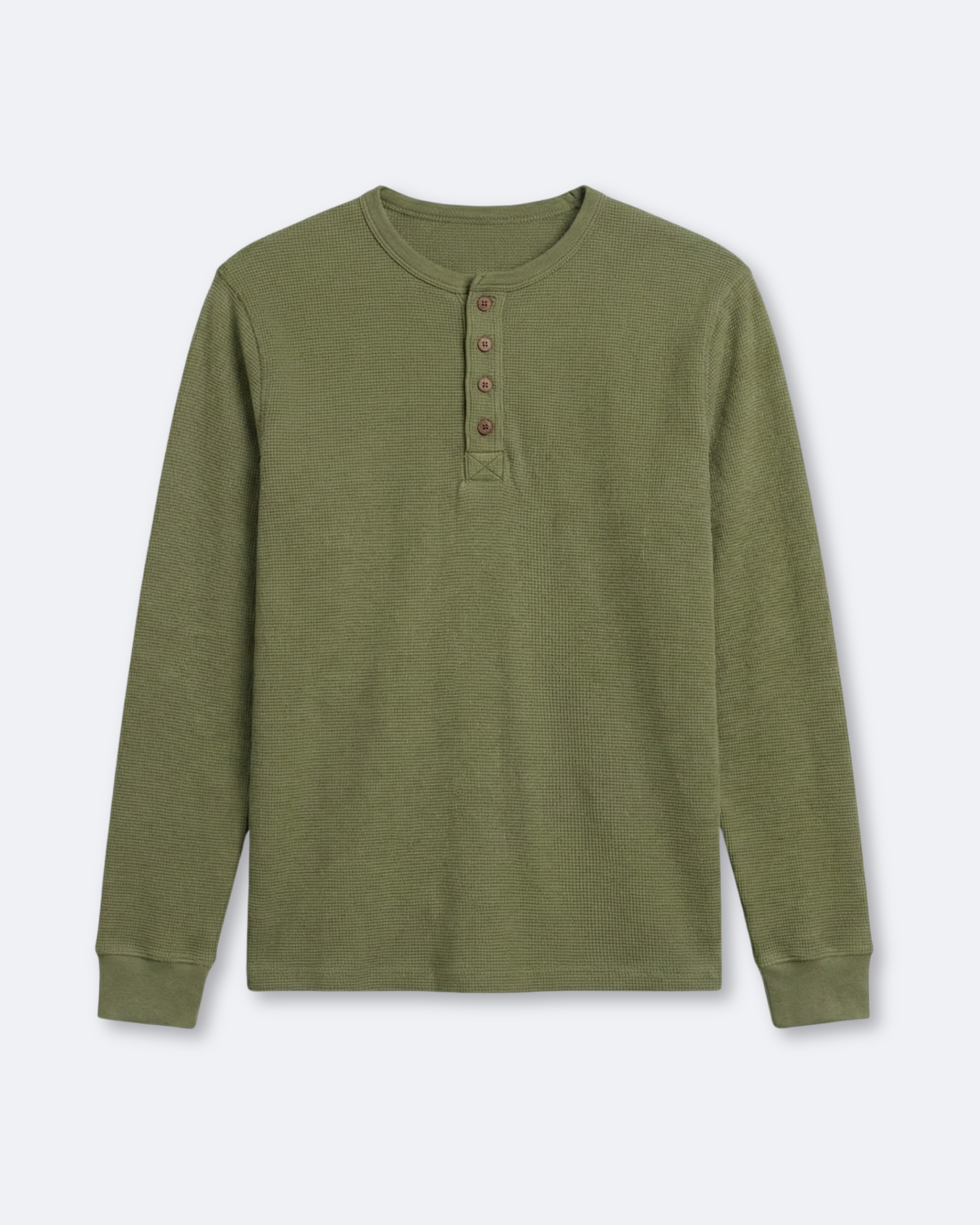 Antonio Waffle Henley Langarmshirt