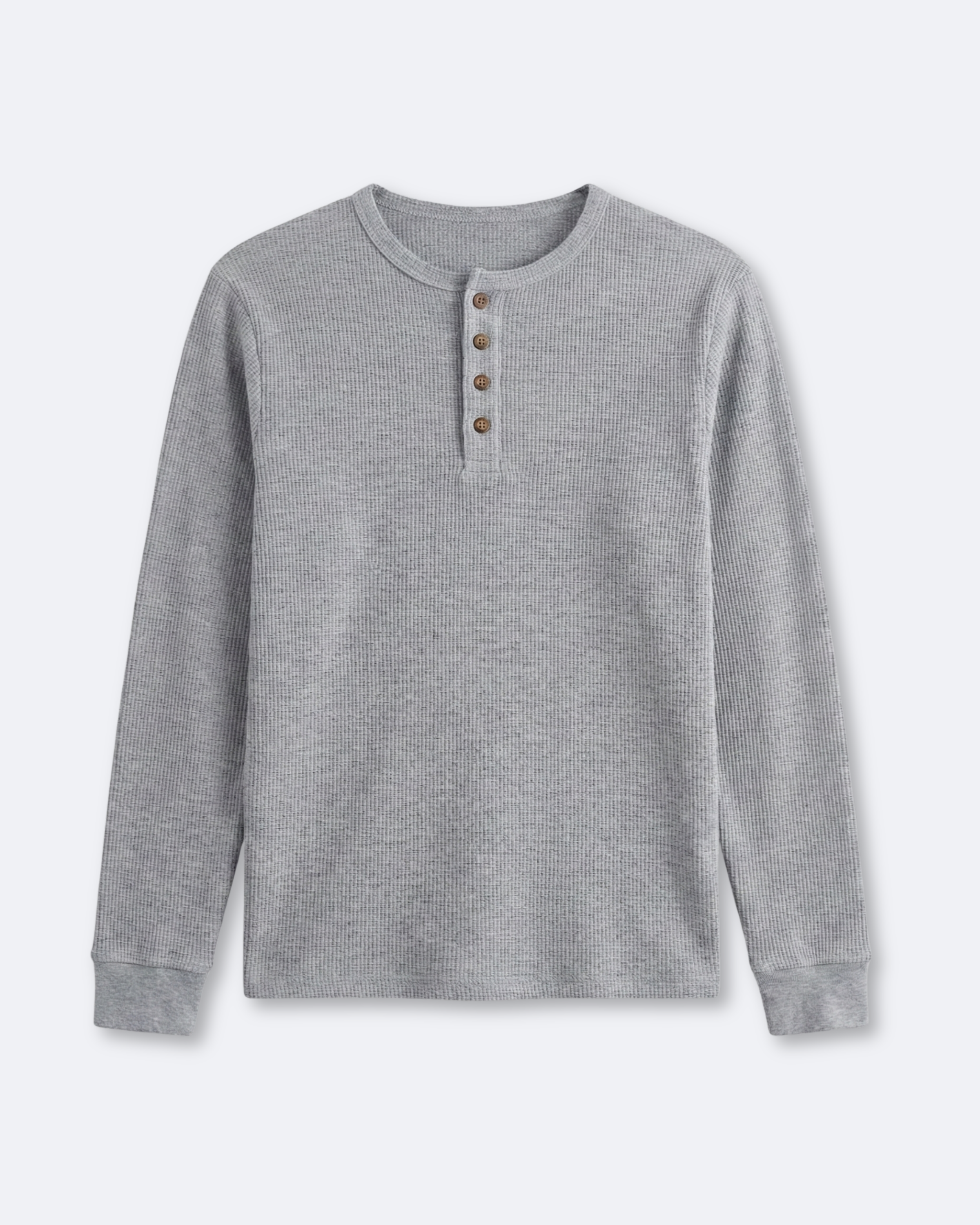 Antonio Waffle Henley Langarmshirt
