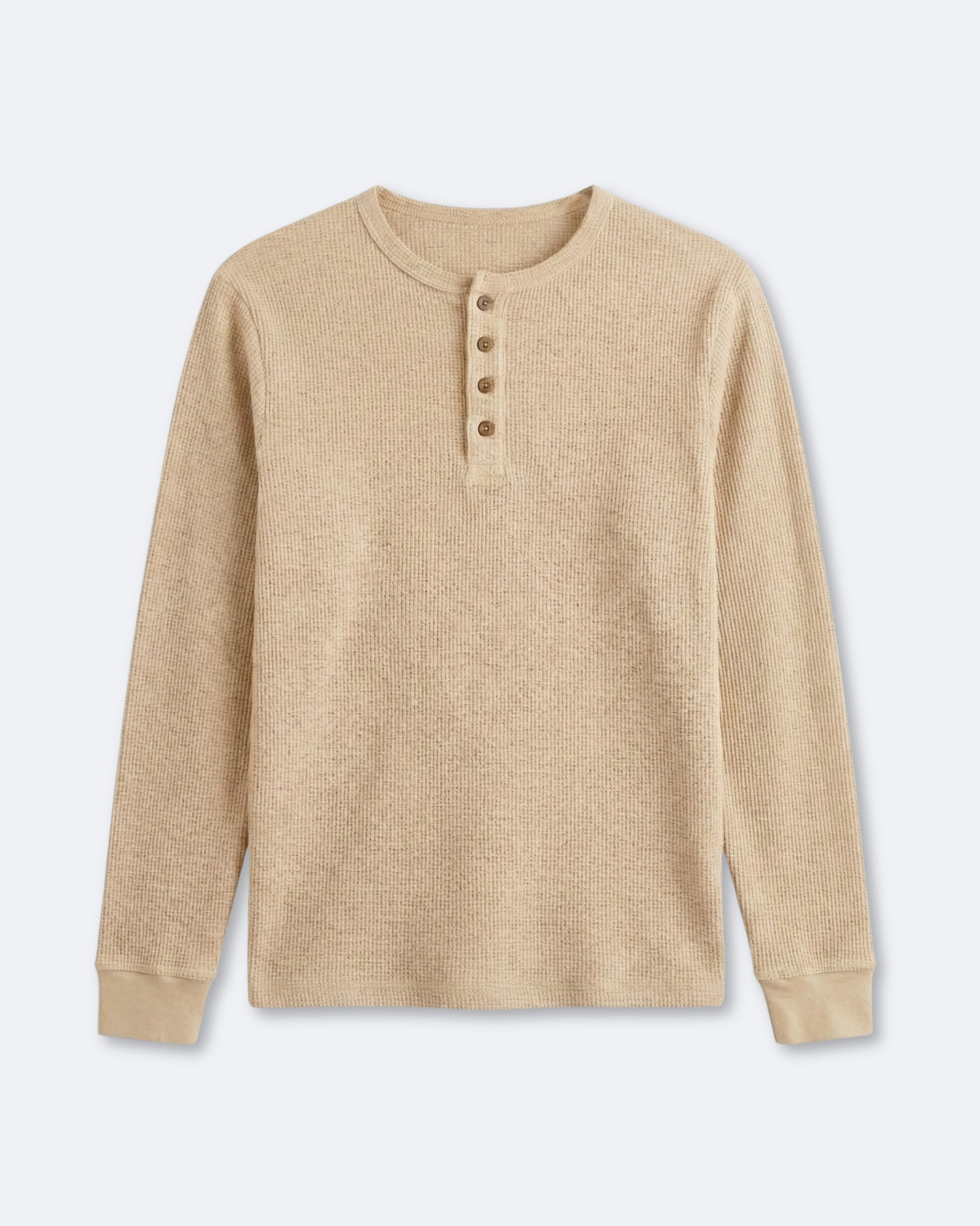 Antonio Waffle Henley Langarmshirt